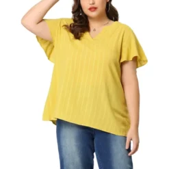 Agnes Orinda Women's Plus Size Casual Trendy V Neck Flare Sleeve Striped T-shirts 11 Agnes Orinda Women's Plus Size Casual Trendy V Neck Flare Sleeve Striped T-shirts -Agnes Sales Store GUEST 00109822 c0f0 4493 809a 55da82c7f017