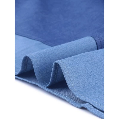 Agnes Orinda Women's Plus Size Puff Sleeve Chambray Shift Dress 5 Agnes Orinda Women's Plus Size Puff Sleeve Chambray Shift Dress - Image 5