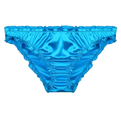 Agnes Orinda Women Plus Mid-Rise Frill Trim Elastic Waist Satin Bikini 5 Agnes Orinda Women Plus Mid-Rise Frill Trim Elastic Waist Satin Bikini - Image 5