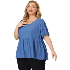 Agnes Orinda Women's Plus Size Blouse Short Sleeve V Neck Chambray Peplum Top 9 Agnes Orinda Women's Plus Size Blouse Short Sleeve V Neck Chambray Peplum Top -Agnes Sales Store GUEST 01d83e99 2569 4bb1 9492 1254e92e9656