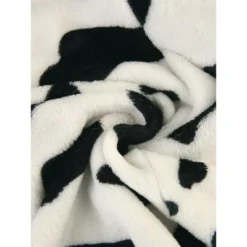 Agnes Orinda Women's Plus Size Flannel Cow Print Self Tie Waist Mid-Length Robe -Agnes Sales Store GUEST 01f9e5fb 0341 4587 a6bf 540606652197