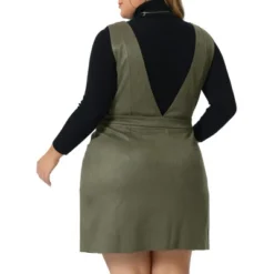 Agnes Orinda Women's Plus Size V Neck Sleeveless Faux Suede Pockets Pinafore Overall Mini Skirts 7 Agnes Orinda Women's Plus Size V Neck Sleeveless Faux Suede Pockets Pinafore Overall Mini Skirts -Agnes Sales Store GUEST 034bc9e0 0d7b 47ca acb3 89ce7098d731