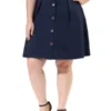 Agnes Orinda Women's Plus Size Work A Line Elastic Waist Flare Skirts