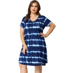Agnes Orinda Women's Plus Size Tie Dye Trendy V Neck High Low Hem Casual Dresses -Agnes Sales Store GUEST 03768f1f 469a 4457 b2e4 22c8ee7986b2