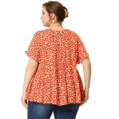 Agnes Orinda Women's Plus Size Peplum Babydoll Round Neck Flutter Sleeve Leopard Print Business Casual Blouse -Agnes Sales Store GUEST 03f2acca ab5c 4b23 b30e 9c6205039637