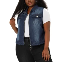 Agnes Orinda Women's Plus Size Trucker Zipper Front Sleeveless Denim Jacket Vests -Agnes Sales Store GUEST 040dfd4b 6a6f 4710 9f94 5eaff0659a67