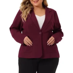 Agnes Orinda Women's Plus Size Work Formal Notch Lapel Buttons Front Pockets Blazers -Agnes Sales Store GUEST 048db2f6 da39 4936 a739 501e7a43ccba