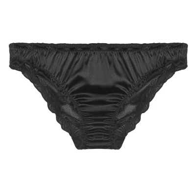 Agnes Orinda Women Plus Mid-Rise Frill Trim Elastic Waist Satin Bikini 6 Agnes Orinda Women Plus Mid-Rise Frill Trim Elastic Waist Satin Bikini - Image 6