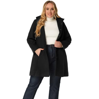 Agnes Orinda Women's Plus Size Elegant Single Breasted Detachable Hooded Trench Overcoats 6 Agnes Orinda Women's Plus Size Elegant Single Breasted Detachable Hooded Trench Overcoats - Image 6