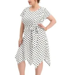Agnes Orinda Women's Plus Size Polka Dots Wedding Elegant Spring Summer Midi Dresses -Agnes Sales Store GUEST 05fa057c bf9a 42eb a74f aec86460a1a6