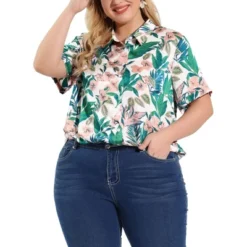 Agnes Orinda Women's Plus Size Shirts Turndown Collar Button Down Full Placket Short Sleeve Floral Summer Shirt 11 Agnes Orinda Women's Plus Size Shirts Turndown Collar Button Down Full Placket Short Sleeve Floral Summer Shirt -Agnes Sales Store GUEST 078096ea dc17 4660 9959 e551e324bb16