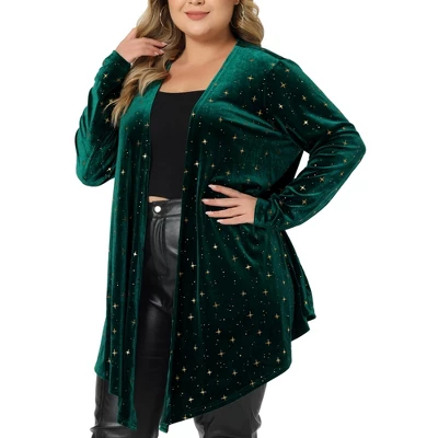 Agnes Orinda Women's Plus Size Elegant 3/4 Sleeve Star Print Shrug Cardigan 7 Agnes Orinda Women's Plus Size Elegant 3/4 Sleeve Star Print Shrug Cardigan - Image 7