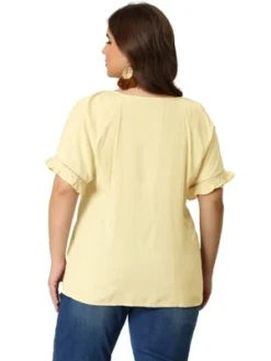 Agnes Orinda Women's Plus Size Lace Hollow Out Ruffle Boho Blouse -Agnes Sales Store GUEST 0a6ca97c e84d 4a6c b61d 5130d0da793d