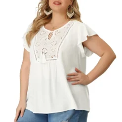 Agnes Orinda Women's Plus Size Blouse Ruffle Sleeve Lace Trim Tie Neck Peasant Top 11 Agnes Orinda Women's Plus Size Blouse Ruffle Sleeve Lace Trim Tie Neck Peasant Top -Agnes Sales Store GUEST 0a8eabfa 93d9 4144 b074 b1a138127b53