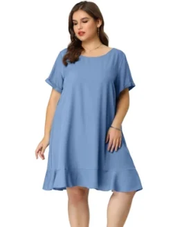 Agnes Orinda Women's Plus Size Belt Waist Ruffle Hem Chambray Shirt Dress 9 Agnes Orinda Women's Plus Size Belt Waist Ruffle Hem Chambray Shirt Dress -Agnes Sales Store GUEST 0b4b4979 8d67 4b9d b781 feb0baf79482