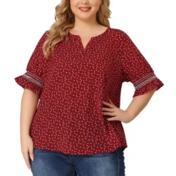 Agnes Orinda Women's Plus Size Pin Dots Smocked Floral Boho Blouses -Agnes Sales Store GUEST 0b99fb37 77c3 48ea 970c 8f7e3a0bc6cc