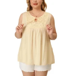 Agnes Orinda Women's Plus Size Blouses Lace Swiss Dots Sleeveless Summer Babydoll Tops -Agnes Sales Store GUEST 0be614d2 91df 4f7a a566 ef609081d4f5