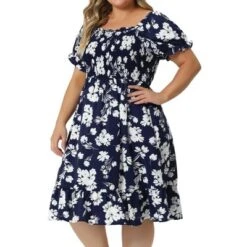 Agnes Orinda Plus Size Dress For Women Flared Flowy Smock Ruffle Sleeve Floral Dresses -Agnes Sales Store GUEST 0c831b71 a35f 493f 9446 3375085f0cdf
