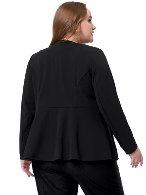 Agnes Orinda Women's Plus Size Office Work Double Lapel Button Peplum Blazers 3 Agnes Orinda Women's Plus Size Office Work Double Lapel Button Peplum Blazers - Image 3