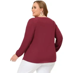 Agnes Orinda Women's Plus Size Office Fashion Long Sleeves Ribbon Front Chiffon Top -Agnes Sales Store GUEST 0d7d4341 4d73 4a85 82b8 4819a31e740d