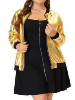 Agnes Orinda Women's Plus Size Bomber Jacket Zip-Up Party Outwear With Pockets -Agnes Sales Store GUEST 0d8f2c2f 70fb 4426 be1a 74f542893c0d