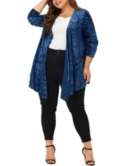 Agnes Orinda Women's Plus Size Elegant 3/4 Sleeve Star Print Shrug Cardigan 11 Agnes Orinda Women's Plus Size Elegant 3/4 Sleeve Star Print Shrug Cardigan -Agnes Sales Store GUEST 0dd14546 cd82 4ab4 a50c 8852553deff1
