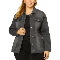 Agnes Orinda Women's Plus Size Outerwear Button Front Washed Denim Jean Jacket 35 Agnes Orinda Women's Plus Size Outerwear Button Front Washed Denim Jean Jacket -Agnes Sales Store GUEST 0e4c38eb bf2d 4a71 9ad9 0b6f83f41d2a