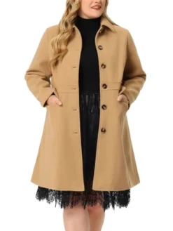 Agnes Orinda Women's Plus Size Winter Outerwear Single Breasted Long Overcoats -Agnes Sales Store GUEST 0ed13b14 24ce 4b2a bffd eeb89bb26f70