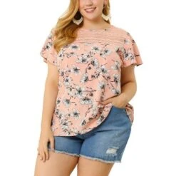 Agnes Orinda Women's Plus Size Top Floral Lace Panel Keyhole Back Flare Sleeve 15 Agnes Orinda Women's Plus Size Top Floral Lace Panel Keyhole Back Flare Sleeve -Agnes Sales Store GUEST 0faaa858 390a 4e84 9328 0138a3f57579