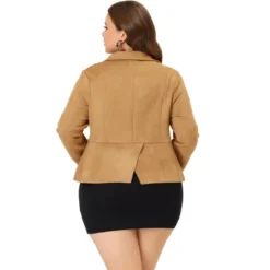 Agnes Orinda Women's Plus Size Suede Turn-Down Collar Flap Pockets Zip Up Faux Suede Biker Motor Jacket -Agnes Sales Store GUEST 0fd93dea d1ce 4a73 b91d 6ccc46b79ed9