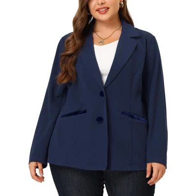 Agnes Orinda Women's Plus Size Button Down Notched Lapel Office Blazers 5 Agnes Orinda Women's Plus Size Button Down Notched Lapel Office Blazers - Image 5