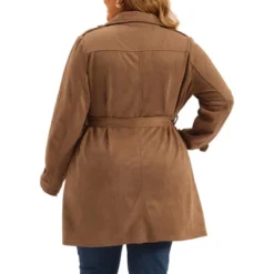 Agnes Orinda Women's Plus Size Faux Suede Notched Lapel Double Breasted Belt Trench Coat Jacket 7 Agnes Orinda Women's Plus Size Faux Suede Notched Lapel Double Breasted Belt Trench Coat Jacket -Agnes Sales Store GUEST 10c30ee7 5ac1 47a2 96cf f2c3d303021c