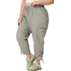 Agnes Orinda Women's Plus Size Drawstring Elastic Waist Cargo Pants With Pockets -Agnes Sales Store GUEST 115f33e8 2429 464b 97cf f262d9db9780