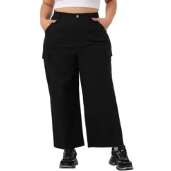 Agnes Orinda Women's Plus Size Elastic Waist Pockets Outdoor Workout Cargo Pants -Agnes Sales Store GUEST 1209d80f f2ea 4d79 aaba 502b637f07a0