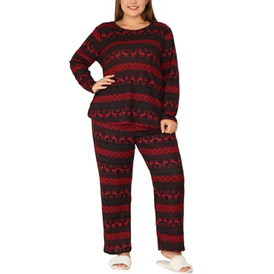 Agnes Orinda Women's Plus Size Winter 2 Piece Soft Long Sleeve Pajama Set 5 Agnes Orinda Women's Plus Size Winter 2 Piece Soft Long Sleeve Pajama Set - Image 5