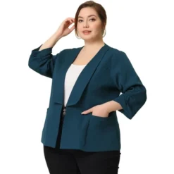 Agnes Orinda Women's Plus Size Fashion Formal With 3/4 Pleated Sleeves And Shawl Collar Blazers 18 Agnes Orinda Women's Plus Size Fashion Formal With 3/4 Pleated Sleeves And Shawl Collar Blazers -Agnes Sales Store GUEST 128ece0e d443 4556 9485 b7b1fb9a4012
