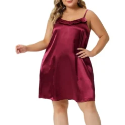 Agnes Orinda Women's Plus Size Ruffle Spaghetti Lounge Nightgowns -Agnes Sales Store GUEST 12bd70a3 af06 4d54 b03f 43a7194a704d