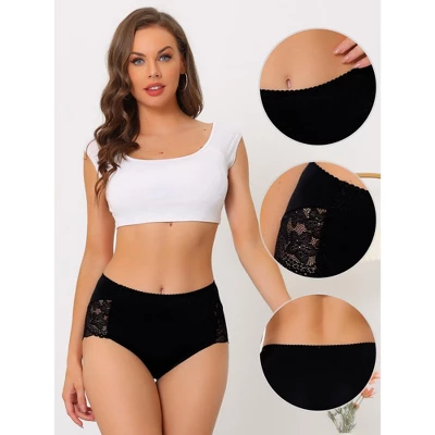 Agnes Orinda Women's Plus Size Mid-Rise Comfy Hipster Lace Trim Silky Briefs 2 Agnes Orinda Women's Plus Size Mid-Rise Comfy Hipster Lace Trim Silky Briefs - Image 2