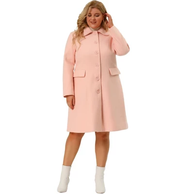 Agnes Orinda Women's Plus Size Coats Peter Pan Collar Single Breasted Long Coat 3 Agnes Orinda Women's Plus Size Coats Peter Pan Collar Single Breasted Long Coat - Image 3