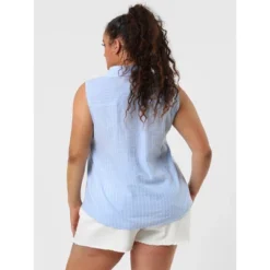 Agnes Orinda Women's Plus Size Sleeveless Shirts Office Button Down Tank Top -Agnes Sales Store GUEST 1483a362 4238 4504 a860 73513533f035