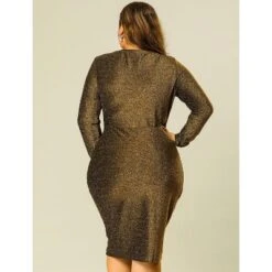 Agnes Orinda Women's Plus Size Party Glitter Cocktail Sequin Midi Bodycon Dress -Agnes Sales Store GUEST 1533f110 c989 4564 bbc3 ae6246aa1aec