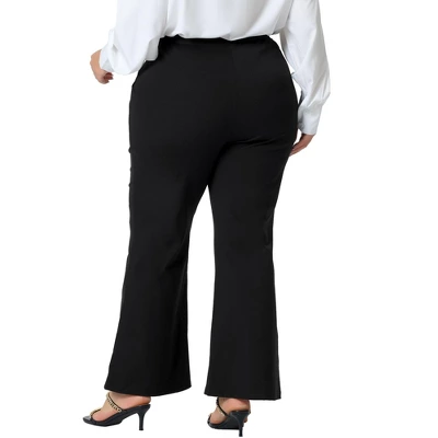 Agnes Orinda Women's Plus Size Bell Bottom Flare Leg Stretchy High Waist With Pockets Long Pants 3 Agnes Orinda Women's Plus Size Bell Bottom Flare Leg Stretchy High Waist With Pockets Long Pants - Image 3
