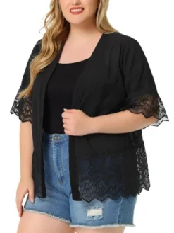 Agnes Orinda Women's Plus Size Cover-Up Lace Panel Texture Printed Boho Cardigans -Agnes Sales Store GUEST 1595a20b 5958 4db2 a43b 98de07ae8e40