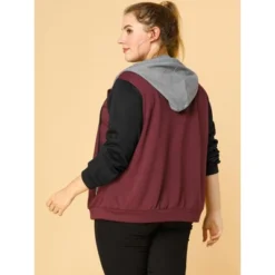 Agnes Orinda Women's Plus Size Casual Hood Color Block Zip Up Hoodie Jacket With Pocket 9 Agnes Orinda Women's Plus Size Casual Hood Color Block Zip Up Hoodie Jacket With Pocket -Agnes Sales Store GUEST 16951127 fb8e 488f 85bf af762d538809