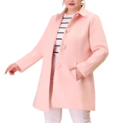 Agnes Orinda Women's Plus Size Rundown Collar Full Lined Side Pocket Single Breasted Overcoats -Agnes Sales Store GUEST 1720a16f b076 423c acee 3929a1e50121