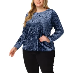Agnes Orinda Women's Plus Size Velvet Long Sleeve Festival Fashion Top -Agnes Sales Store GUEST 18d5f303 e512 4403 be24 c4714db505a2