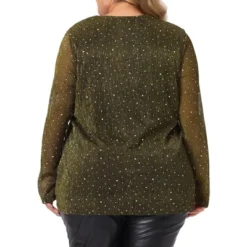 Agnes Orinda Women's Plus Size Rhinestone Glitter Sheer Long Sleeve V Neck Blouse 9 Agnes Orinda Women's Plus Size Rhinestone Glitter Sheer Long Sleeve V Neck Blouse -Agnes Sales Store GUEST 19703bfb a5fe 4b1e a5e6 13b7b1c4105b