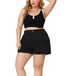 Agnes Orinda Women's Plus Size Short Elastic Back Zipper Trucker Pocket Summer Cargo Shorts -Agnes Sales Store GUEST 1a82f9a0 4813 4b5d ae91 55e0b272f69d