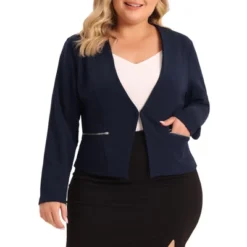 Agnes Orinda Women's Plus Size Work Office Zip Lapel Jacket Blazers 9 Agnes Orinda Women's Plus Size Work Office Zip Lapel Jacket Blazers -Agnes Sales Store GUEST 1ae73330 ab12 4d25 8ef5 bad7300b503a