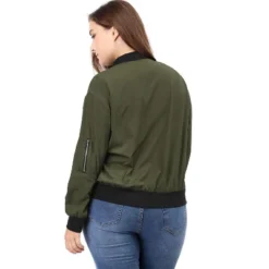 Agnes Orinda Women Plus Size Contrast Trim Zipper Pocket Lightweight Bomber Jacket -Agnes Sales Store GUEST 1b6b5165 802f 4064 9add 04c55996cc6c